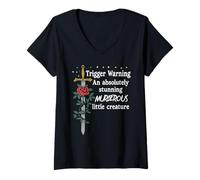 Donna You're an Absolutely Stunning Murderous Little Creature Smut Maglietta con Collo a V