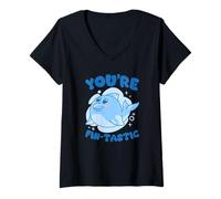 Donna You're Fin-Tastic - Delfino Gioco di Parole e Oceano Maglietta con Collo a V