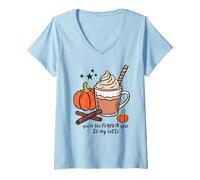 Donna You're The Pumpkin Spice to My Latte Carino Autunno caffè Autunno Maglietta con Collo a V