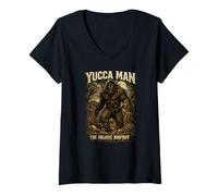 Donna Yucca Man Mojave Bigfoot Maglietta con Collo a V