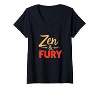 Donna Zen e Furia, Arti Marziali Maglietta con Collo a V