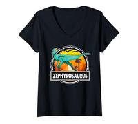 Donna Zephyrosaurus Dinosaur Prehistoric Dinosaurs Lover Maglietta con Collo a V