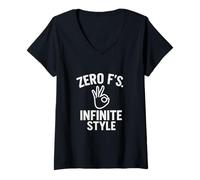 Donna Zero FS. Infinite Style Bold & Sarcastico Citazione Maglietta con Collo a V