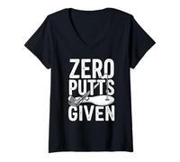 Donna Zero Putts Given Divertente Golf Detto Mettere Umorismo Gioco Breve Maglietta con Collo a V