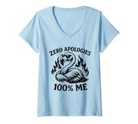 Donna Zero Scuse 100 Me Confident Flamingo Maglietta con Collo a V