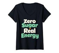 Donna Zero Sugar Lifestyle Keto Low Carb Glucosio Control Maglietta con Collo a V