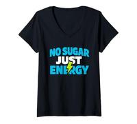 Donna Zero Sugar Lifestyle Keto Low Carb Glucosio Control Maglietta con Collo a V