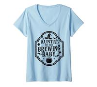 Donna Zia della Brewing Baby Citazione di Halloween Maglietta con Collo a V
