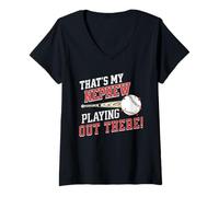 Donna Zio Baseball Zio, That's My Nephew Maglietta con Collo a V