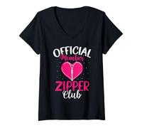 Donna Zipper Club Ufficiale Membro Open Heart Chirurgia Uomini Donne Maglietta con Collo a V