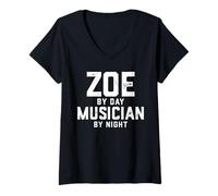 Donna Zoe Musicista Costume Gen Z Millennial Musica Zoe Meme Song Maglietta con Collo a V