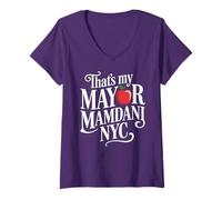 Donna Zohran Mamdani Is My Mayor The Big Apple New York Funny Maglietta con Collo a V