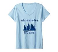 Donna Zohran Mamdani per Il sindaco di New York Divertente elezione del sindaco di New York 2025 Maglietta con Collo a V