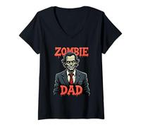 Donna Zombie Dad - Divertente costume per Halloween papà Maglietta con Collo a V