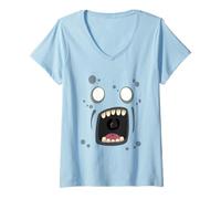 Donna Zombie Face Carino Adorabile Kawaii Halloween Zombies 2 Maglietta con Collo a V