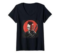 Donna Zombie Ninja Punk Maglietta con Collo a V