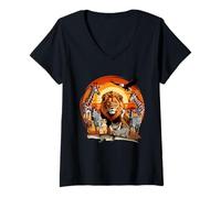 Donna Zookeeper Africani Animali Giungla Safari Zoo Keeper Wildlife Maglietta con Collo a V