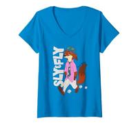 Donna Zootopia 2 Nick Wilde Sly And Fly Maglietta con Collo a V