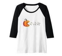 Donna Zucca di Halloween Chasing Boo Caramelle, Spettrale Senso dell'umorismo Maglia con Maniche Raglan