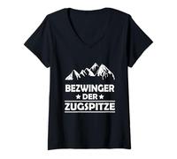 Donna Zugspitze Garmisch Partenkirchen Bayern Wettersteinbirge Maglietta con Collo a V