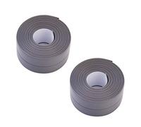 Donnagelia - Striscia per calafataggio in PVC, autoadesiva, sigillante, preformata, impermeabile, a prova di muffa, per cucina, bagno, vasca da bagno, toilette, 320 x 3,8 cm, grigio
