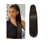 Donne 10-26 pollici lunghi capelli lisci coda di cavallo coulisse estensioni della coda di cavallo clip di capelli umani neri brasiliani naturali in coda di cavallo posticci Uso quotidiano(10inches)