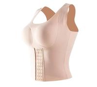 Donne 3 in 1 Waist Trainer Shapewear Vest Pad Bra Cintura di Supporto Lombare Back Bra for Donne Body Shaper Corsetto Dimagrante Postura Correttore(Beige,L)