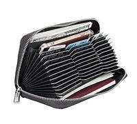 Donne 36 Slot RFID Blocking Card Holder Grande Lungo Pelle Cerniera Checkbook Fisarmonica Portafoglio, Nero, Taglia unica, Portafoglio Rfid