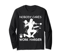 Donne a Nessuno Importa Fitness Humor Appassionati di Palestra Maglia a Manica