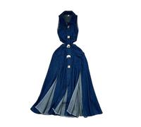 Donne Abiti Lunghi Girare Giù Collare Senza Maniche Partito Scava Fuori Jeans A Vita Alta Slim monopetto Vestidos, Blu, S