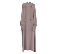 Donne Abito Musulmano Un Pezzo Abito Da Preghiera Donne Abaya Medio Oriente Dubai Maxi Abaya Caftano Lunghezza Completa Abito Ramadan Preghiera, Lilla, M