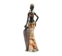 Donne africane Figurine Resine Esotiche Personaggio Statua Retrò Tribale Lady Scultura Vintage Decori Casa Per Scaffale Libro Culturale Figurine Da Collezione