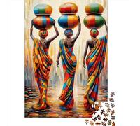 Donne Africane Puzzle 1000 Pezzi per Adulti Anfore Colorate Gioco di Puzzle 1000 Pezzi Carta Relax Arredo Regalo 38x26cm/1000pcs