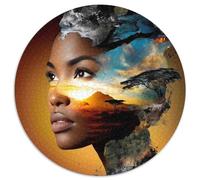 Donne africane Puzzle 1000Pcs Savana e Monte Kenya Decorazione Per La Casa. Rilassamento E Intelligence Per Adulti E Bambini Da 14 Anni 1000pcs (67.5x67.5cm)