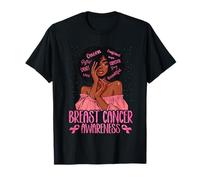 Donne afroamericane con nastro rosa per la consapevolezza del cancro al seno Maglietta