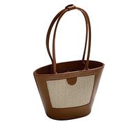 Donne Ascelle Borse Signore Elegante Secchio Borsa In Pelle PU Borsa Femminile Semplice Solido Borsa A Tracolla, Marrone