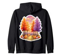 Donne Autunno Tramonto Scena Autunno Amante Zucche Vintage Felpa con Cappuccio