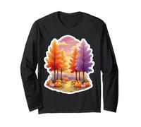 Donne Autunno Tramonto Scena Autunno Amante Zucche Vintage Maglia a Manica