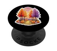 Donne Autunno Tramonto Scena Autunno Amante Zucche Vintage PopSockets PopGrip Adesivo