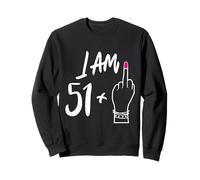 Donne Bday I Am 51 Plus 1 dito medio per 52° compleanno Felpa