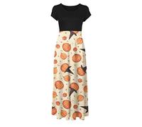 Donne Boho Maxi Halloween Party Prom Ladies Vintage Plus Size Short Sleeure Halloween Natale Medievale Costume Donna Autunno Streetwear Slim Fit, Giallo, L