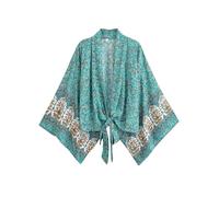 Donne Boho Vintage Carino Floreale Spiaggia Breve Volant Maniche Flare Vacanza Bohemian Cover-up, EN8, L