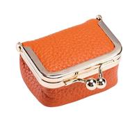 Donne Borse Di Monete - Cosmetici Per Il Trucco | Portafoglio Di Monete In Cuoio, Borsa Di Contanti, Borsa Di Cambio Portatile Con Blocco Bacio Per Matita Labbra Chiave Tar, Orange (arancione