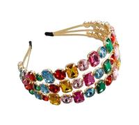 Donne Brillante Vetro Diamante Tre Fila Fasce Metallo Moda Accessori Per Capelli Trendy Hairband