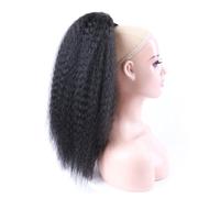 Donne Capelli Soffio alto Afro Parrucchino Falso sintetico Coulisse Coda di cavallo Elastico Estensione dei capelli for le donne Ricci crespi Coda di cavallo sintetico Uso quotidiano(Natural black,24i