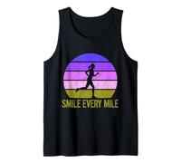 Donne che corrono maratona divertente corridore sorridere ogni miglio Canotta