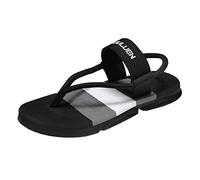 Donne Clip Toe Sandali Jelly Beach Flops Studentesse Coreano Moda Wear Sandali Piatti Scarpe Uomo Suola Bianca, Nero , 39 EU