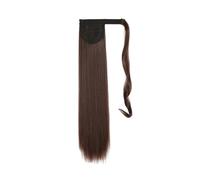 Donne Coda di cavallo lunga e liscia sopra la testa 32 pollici Clip di estensione sintetica for capelli coda di cavallo in parrucca finta Parrucchino avvolgente Codino Uso quotidiano(Bruin,32inches)
