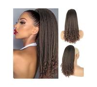 Donne Coda di cavallo Yaki con coulisse e riccioli finali, extension for capelli sintetici resistenti al calore da 16 pollici, for donne Quotidiano(1B-30)