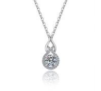 Donne Collana in Argento 1.0 ct VVS1 Moissanite Diamond Hollow Gurd Gioielli a Sospensione
